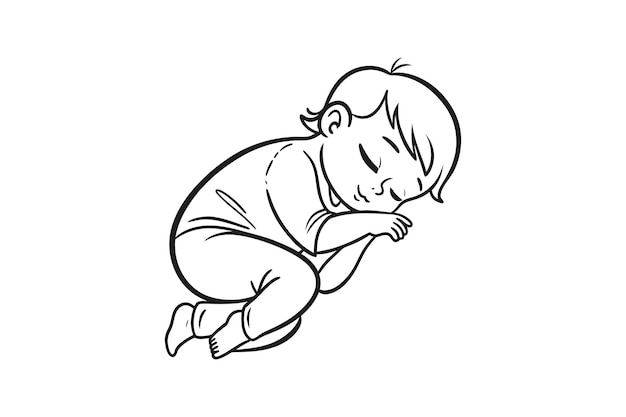 Ilustración de arte vectorial para gráficos para bebés durmientes