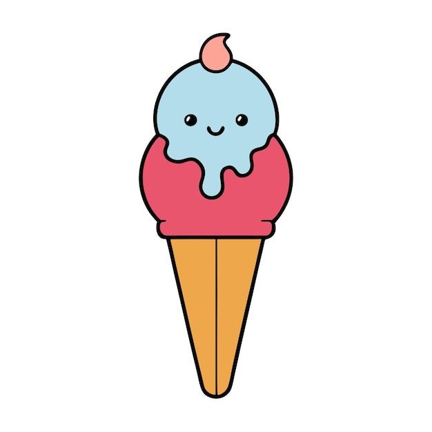 Ilustración de arte vectorial de helados divertidos
