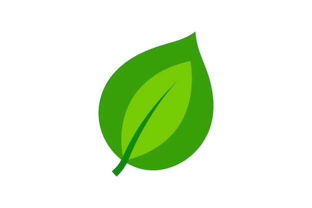 Ilustración de arte vectorial de la hoja verde del icono ecológico
