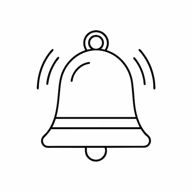 Ilustración de arte vectorial del icono de Bell Outline Doodle en un fondo blanco