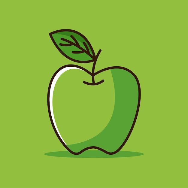 Ilustración de arte vectorial del icono de la fruta de manzana