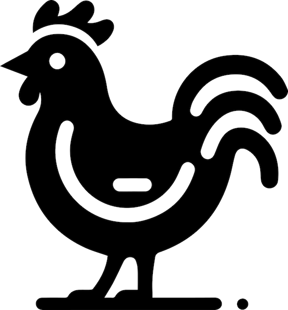 Ilustración de arte vectorial del icono de gallina Un simple vector de icono de galina 7