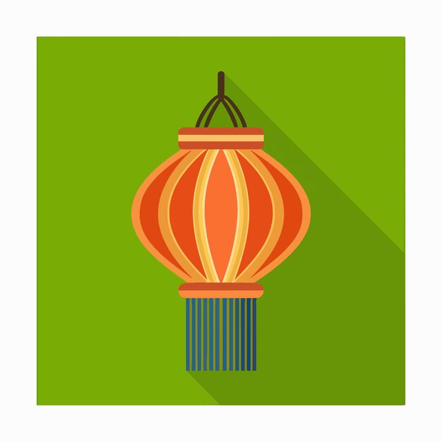 Ilustración de arte vectorial del icono plano de la linterna de Diwali