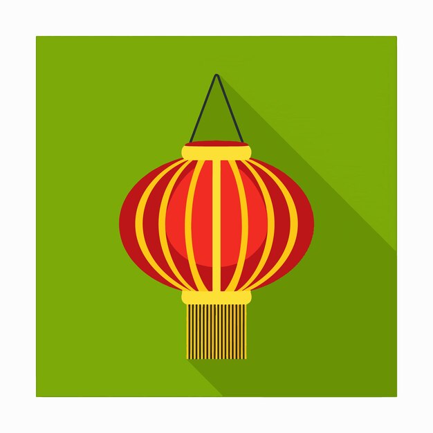 Ilustración de arte vectorial del icono plano de la linterna de Diwali