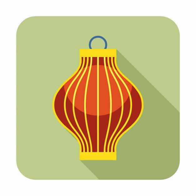 Ilustración de arte vectorial del icono plano de la linterna de Diwali