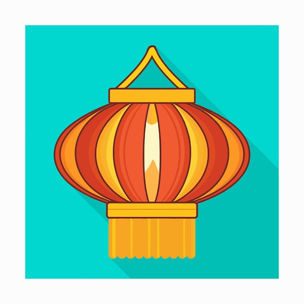 Ilustración de arte vectorial del icono plano de la linterna de Diwali