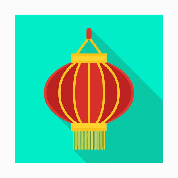 Ilustración de arte vectorial del icono plano de la linterna de Diwali