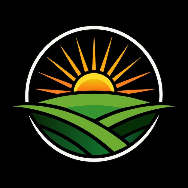 Ilustración de arte vectorial del logotipo del amanecer en un fondo de color blanco sólido 3