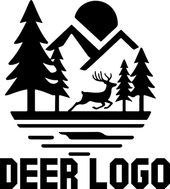 Ilustración de arte vectorial del logotipo del ciervo color negro un concepto de logotipo de ciervo fondo blanco 6