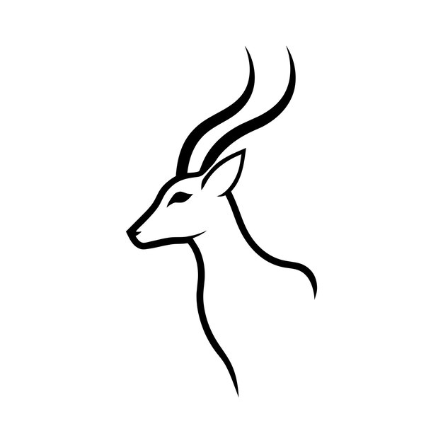 Una ilustración de arte vectorial del logotipo minimalista del antílope