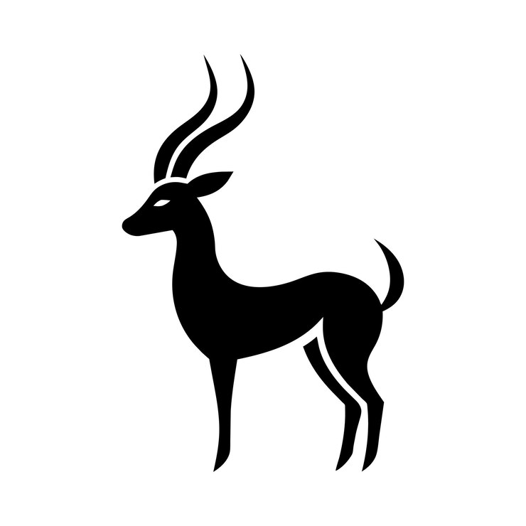 Una ilustración de arte vectorial del logotipo minimalista del antílope