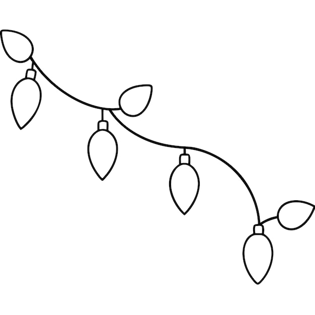 Ilustración de arte vectorial de luces navideñas festivas