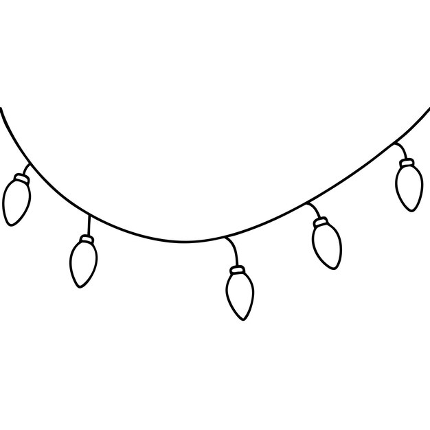 Ilustración de arte vectorial de luces navideñas festivas