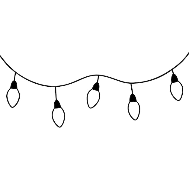 Ilustración de arte vectorial de luces navideñas festivas