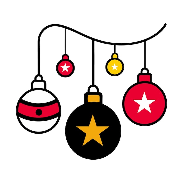 Ilustración de arte vectorial de luz multicolor decorada para el día de Navidad