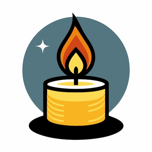Ilustración de arte vectorial de luz de vela con fondo blanco aislado 27