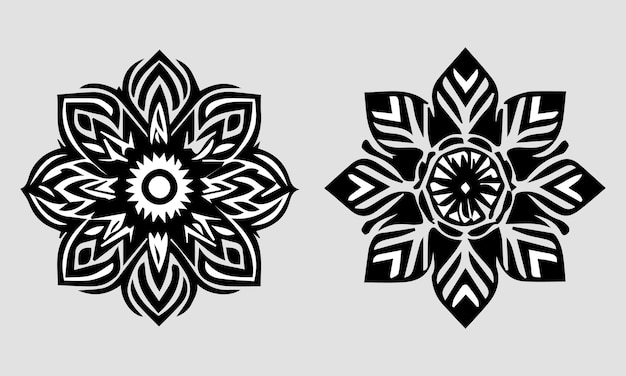 Ilustración de arte vectorial de mandala de flores sencillas