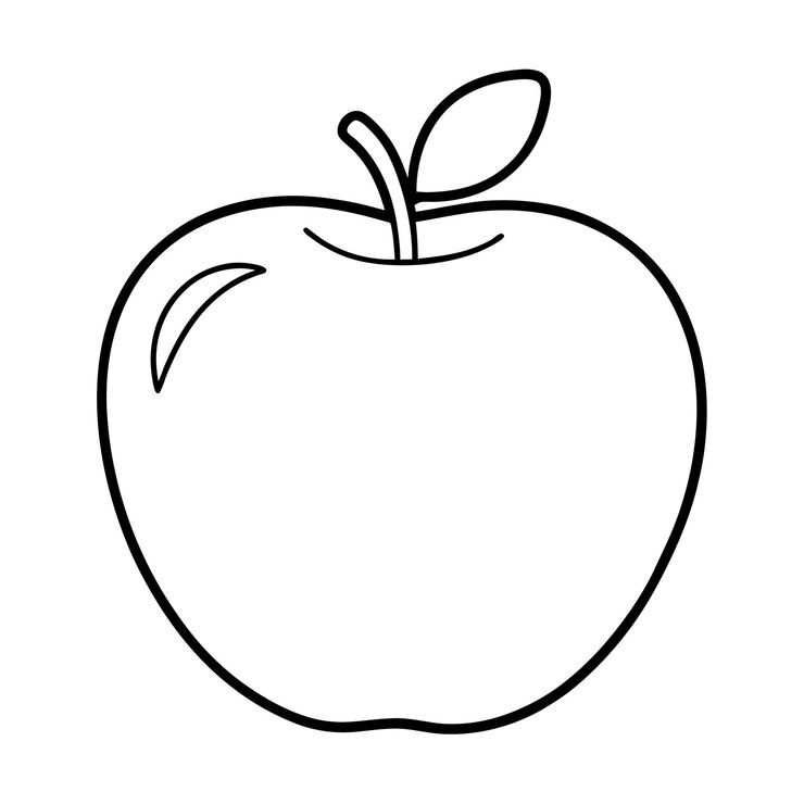 Ilustración de arte vectorial de manzana Diseño de contorno vectorial minimalista moderno de manzana