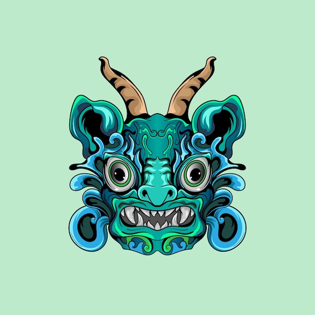 Ilustración de arte vectorial de máscara Oni en un fondo aislado Ilustración vectorial de demonio japonés