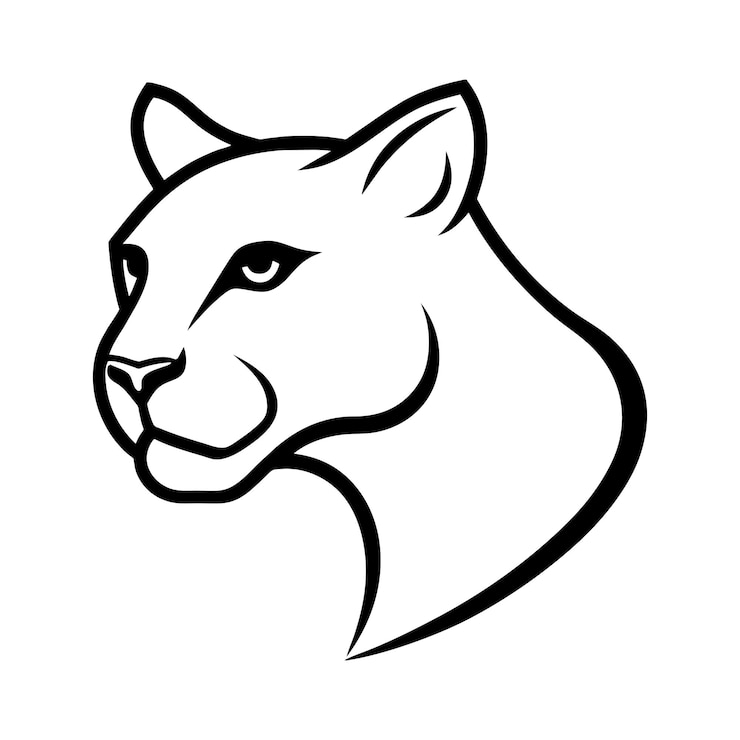 Una ilustración de arte vectorial minimalista del logotipo de puma