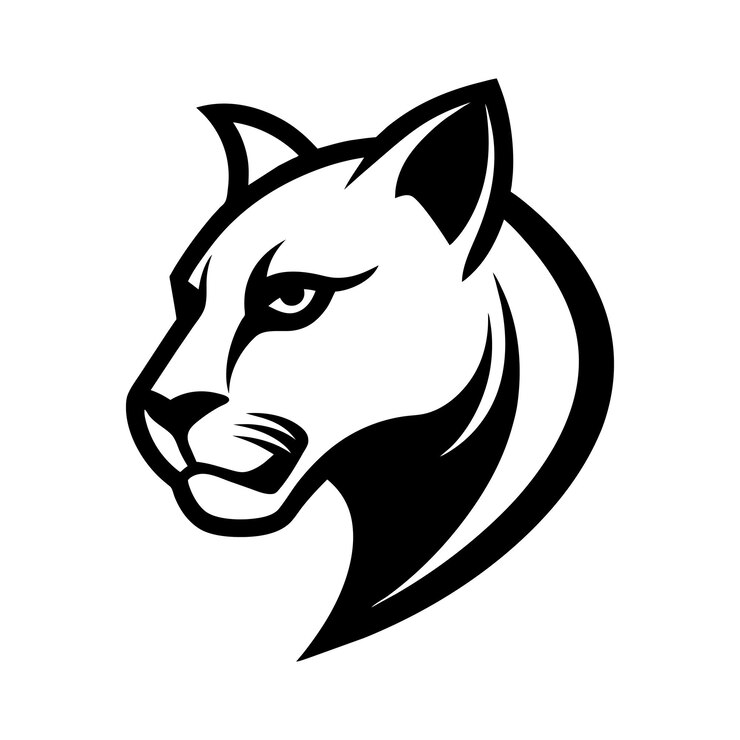 Una ilustración de arte vectorial minimalista del logotipo de puma
