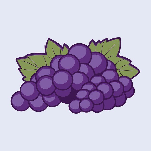Ilustración de arte vectorial minimalista de las uvas