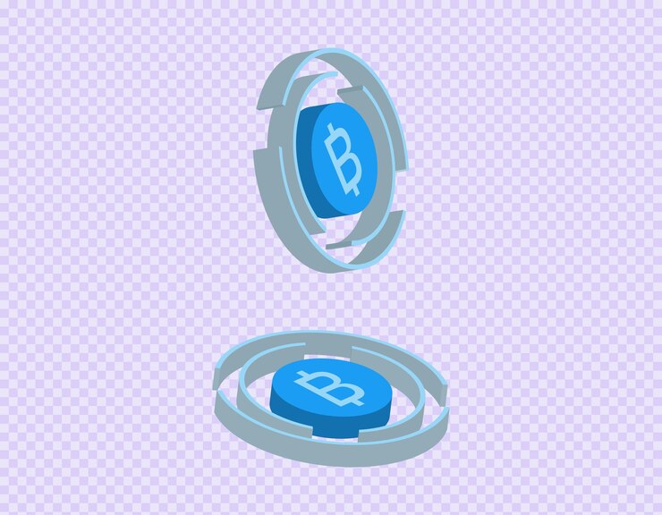 Vector ilustración de un arte vectorial de monedas criptográficas aislado en un fondo transparente