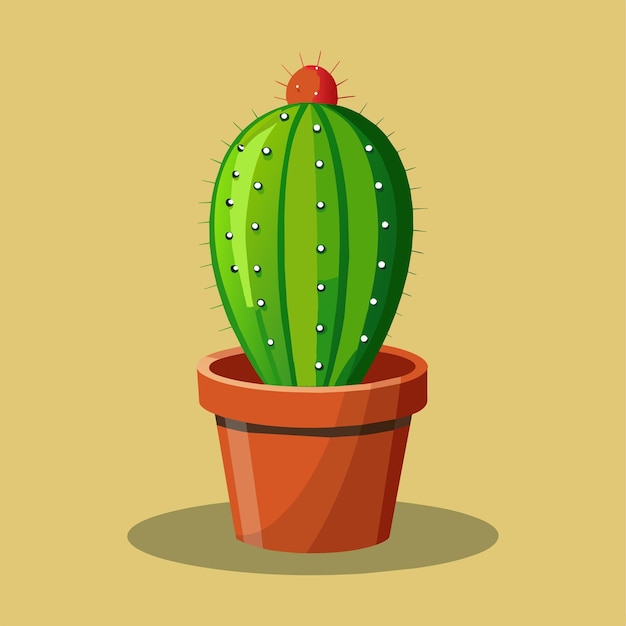 Ilustración de arte vectorial de la olla de cactus