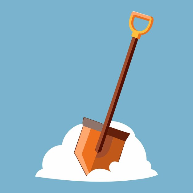 Ilustración de arte vectorial de la pala de nieve de invierno