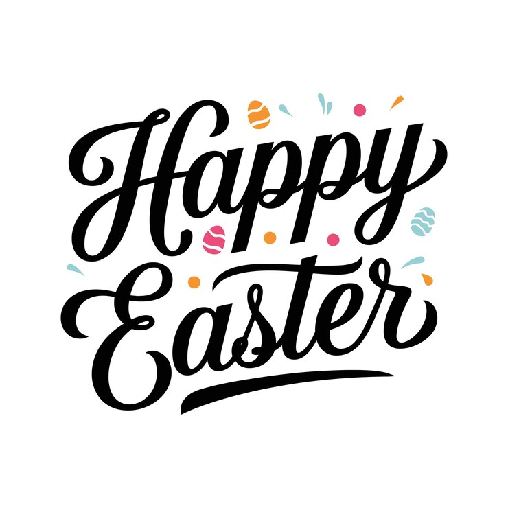 Ilustración de arte vectorial de Pascua feliz diseño de tipografía del logotipo