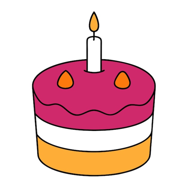 Ilustración de arte vectorial de pastel de cumpleaños