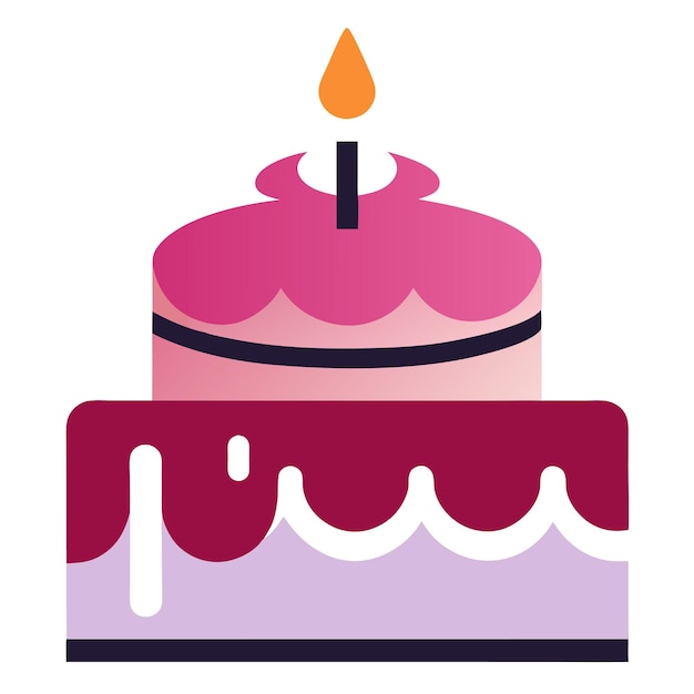 Ilustración de arte vectorial de pastel de cumpleaños