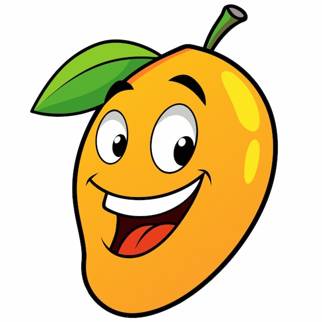 Ilustración de arte vectorial de personajes de cartón de fruta de mango 11