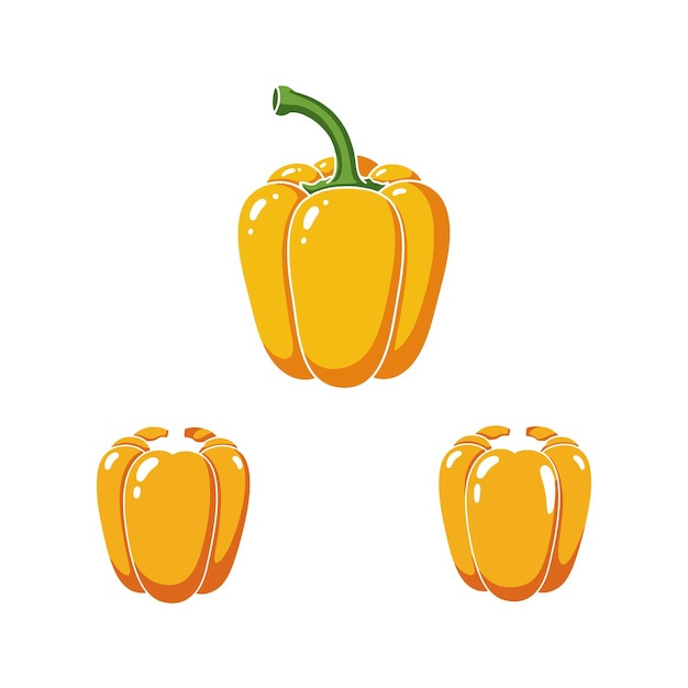 Ilustración de arte vectorial de pimienta de campana minimalista sobre un fondo blanco