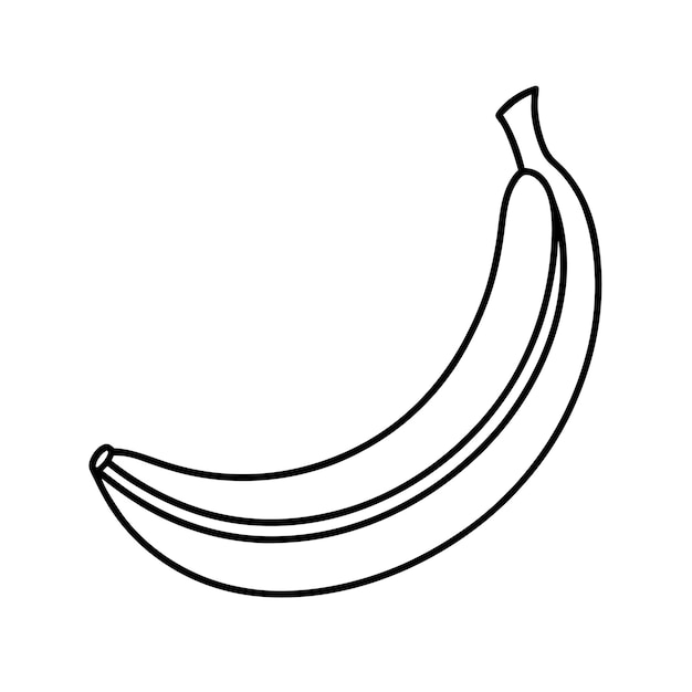Ilustración de arte vectorial de plátano Diseño minimalista del contorno de la fruta del plátano