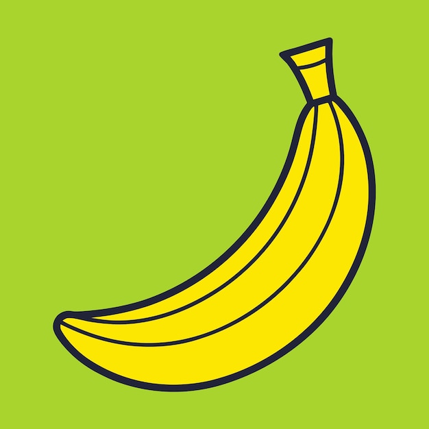 Ilustración de arte vectorial de plátano Diseño plano de frutas de plátanos