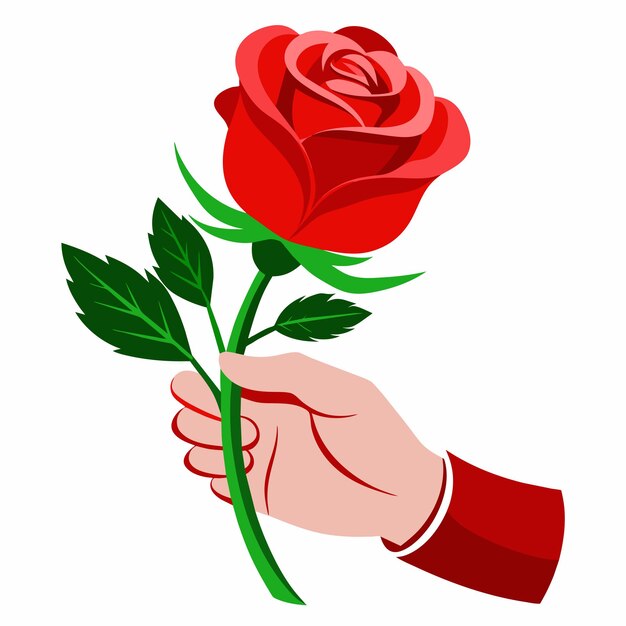 Una ilustración de arte vectorial de una rosa roja 15
