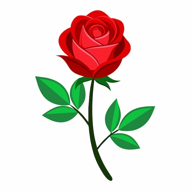 Una ilustración de arte vectorial de una rosa roja 4