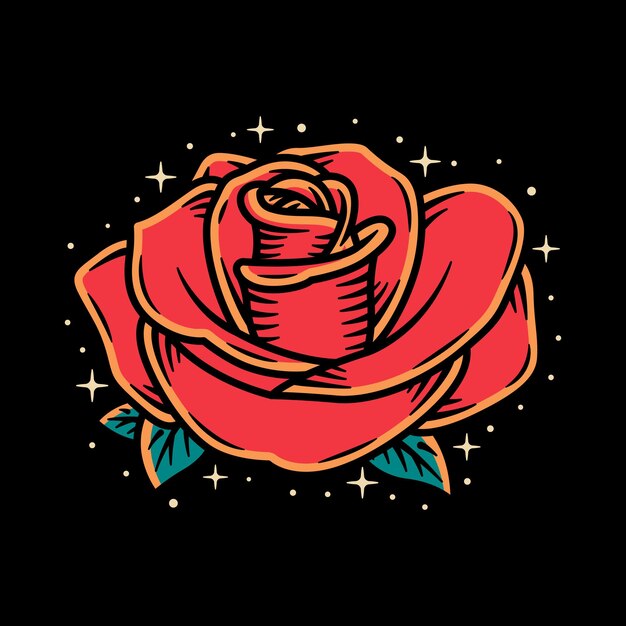 Ilustración de arte vectorial rosa simple sobre fondo aislado