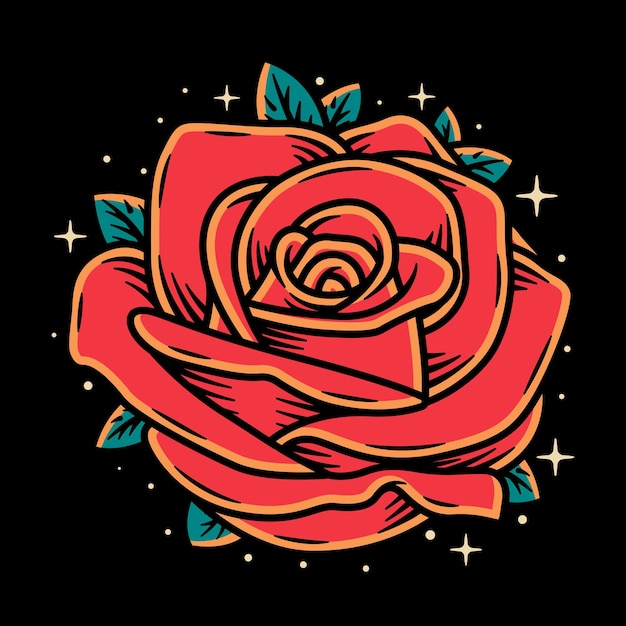 Ilustración de arte vectorial rosa simple sobre fondo aislado