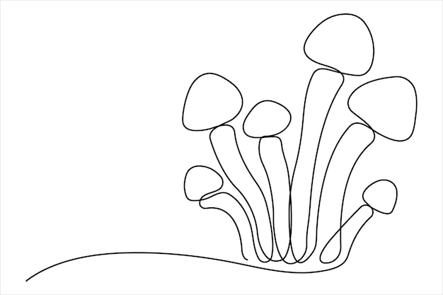 Ilustración de arte vectorial de setas de la naturaleza en una sola línea continua de setas