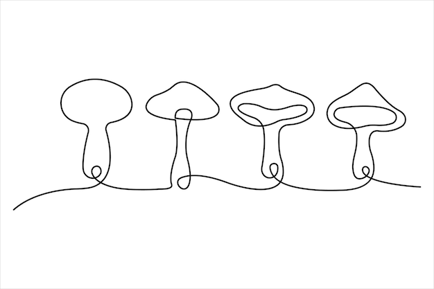 Ilustración de arte vectorial de setas de la naturaleza en una sola línea continua de setas