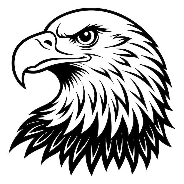 Ilustración de arte vectorial de silueta de águila calva estadounidense Archivo de corte de águila americana