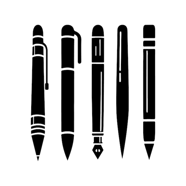 Ilustración de arte vectorial de silueta de bolígrafo