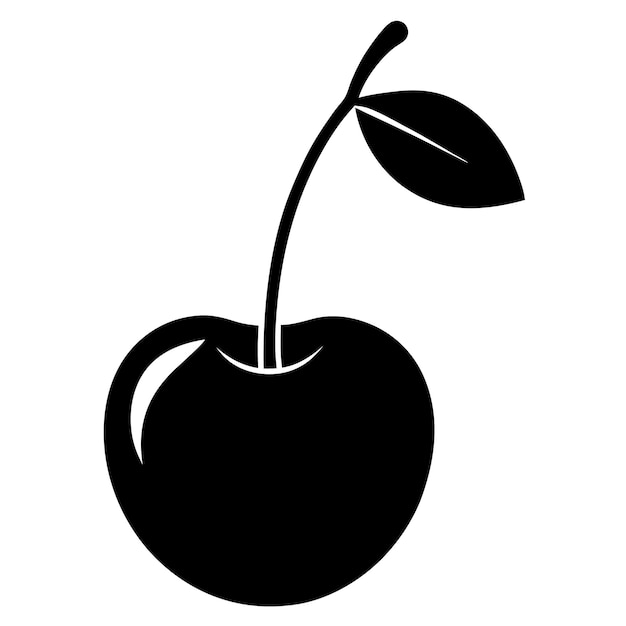 Ilustración de arte vectorial de silueta de cereza y diseño de obras de arte de cereza negra