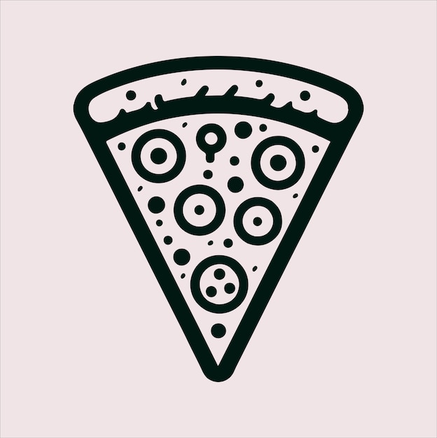 Ilustración de arte vectorial de la silueta del icono de la pizza