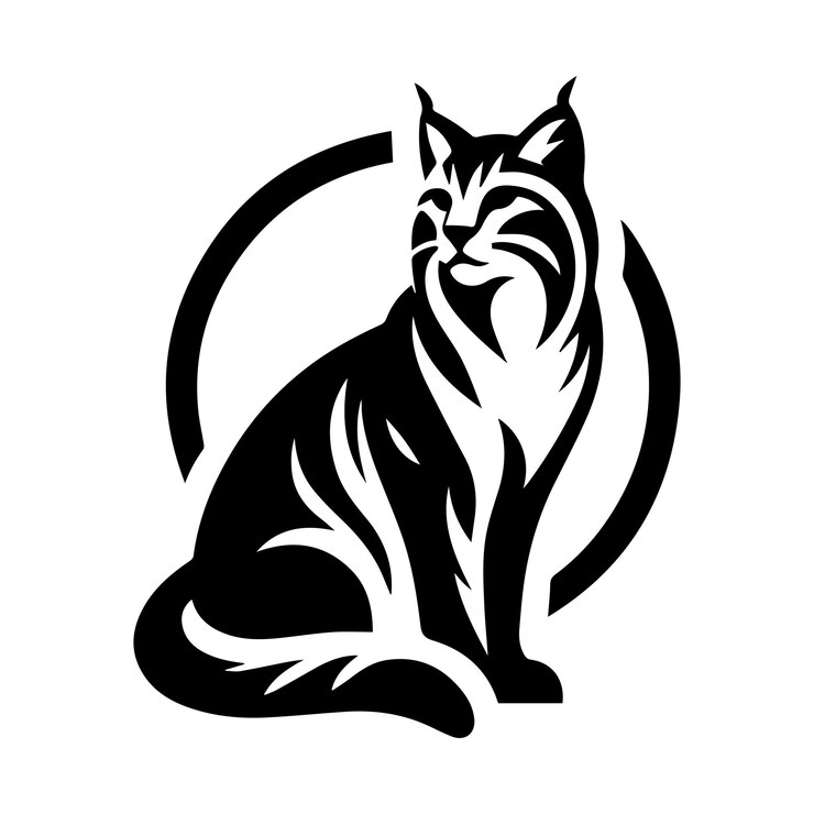 Ilustración de arte vectorial de la silueta de un lince