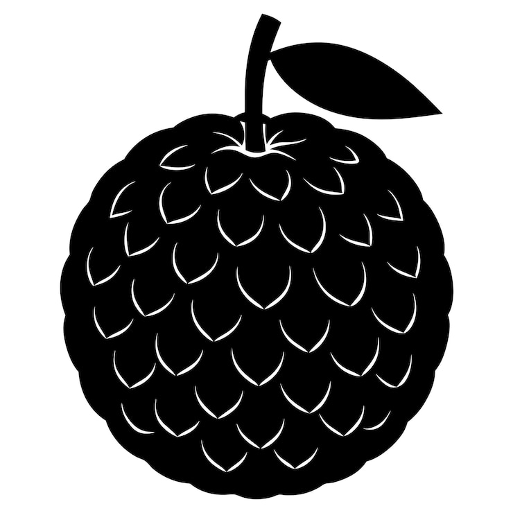 Ilustración de arte vectorial de silueta de manzana de crema y diseño de obras de arte de manzana negra de crema