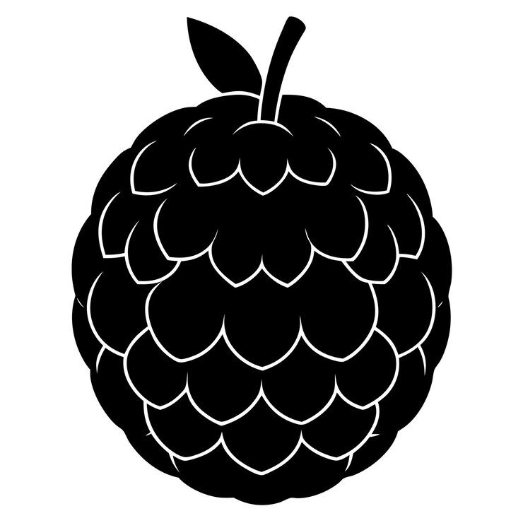 Ilustración de arte vectorial de silueta de manzana de crema y diseño de obras de arte de manzana negra de crema