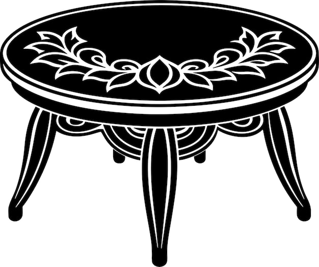 una ilustración de arte vectorial de silueta de una mesa de café
